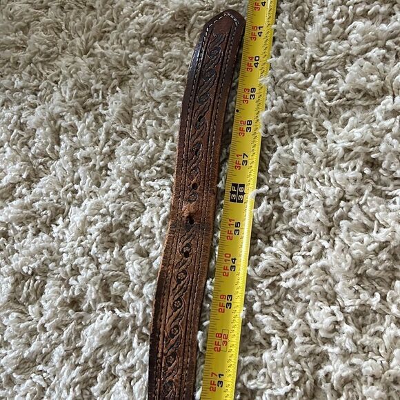 Beautiful men’s leather belt size 36 solid brass buckle - Picture 9 of 12